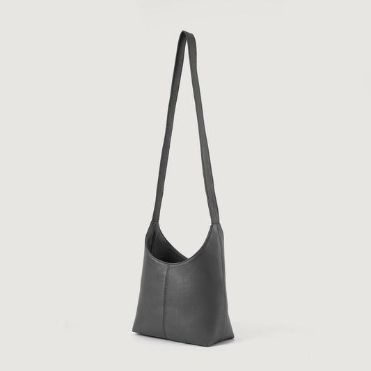 Stefani Grey Leather Hobo Bag - DarkLove