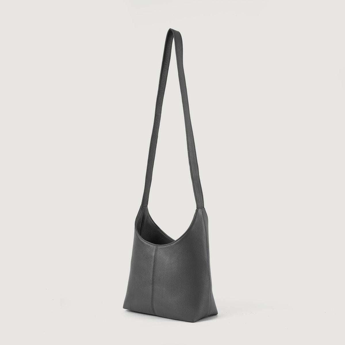 Stefani Grey Leather Hobo Bag - DarkLove