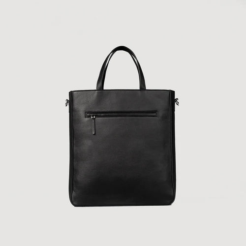 The Poet Black Full-Grain Milled Leather Bag for Men & Women