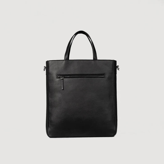 The Poet Black Full-Grain Milled Leather Bag for Men & Women - Darklove