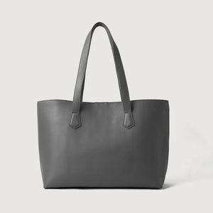 The Bianca Grey Full-Grain Leather Tote Bag for Women - Darklove