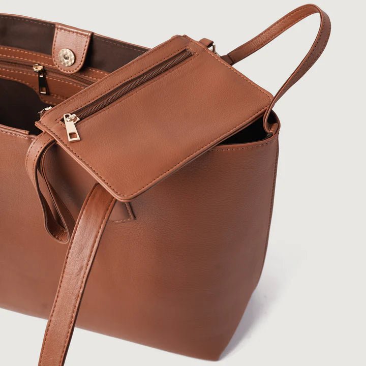The Bianca Classic Brown Full-Grain Leather Bag for Women - Darklove