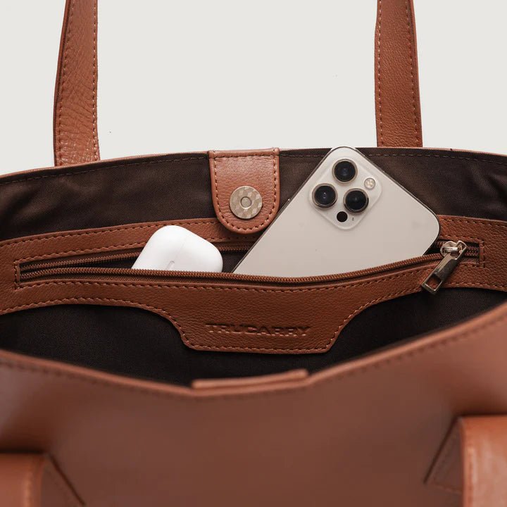 The Bianca Classic Brown Full-Grain Leather Bag for Women - Darklove