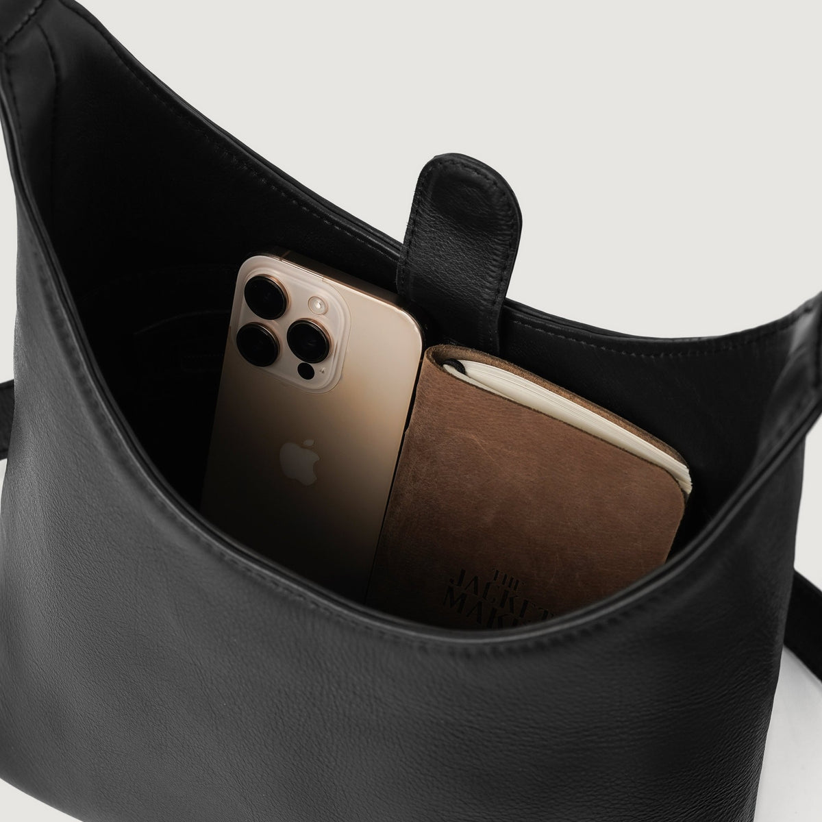 Stefani Black Leather Hobo Bag - DarkLove