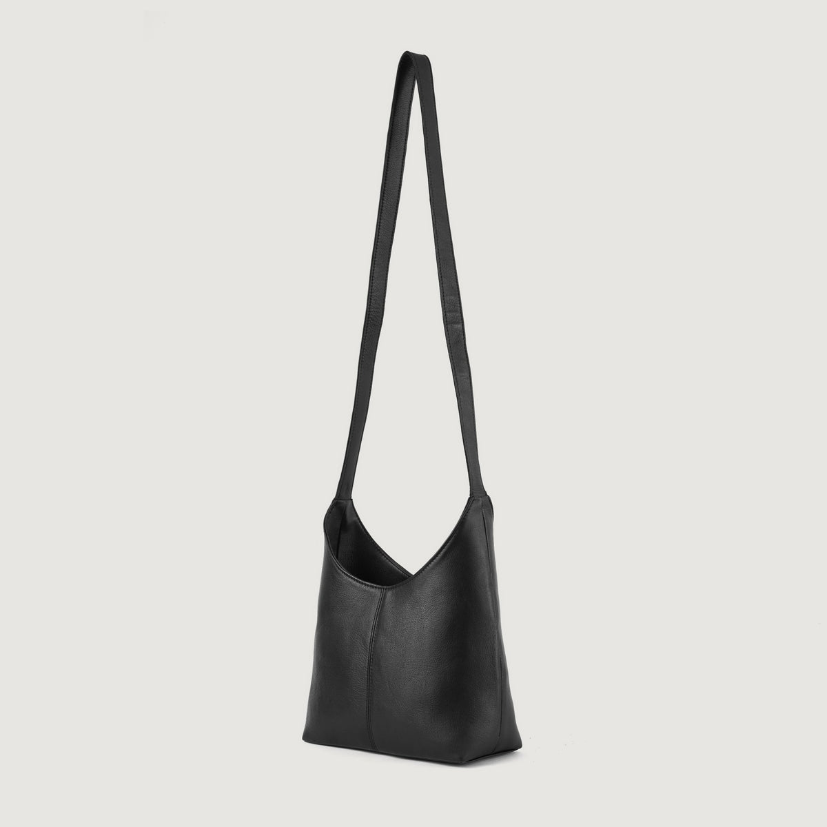 Stefani Black Leather Hobo Bag - DarkLove