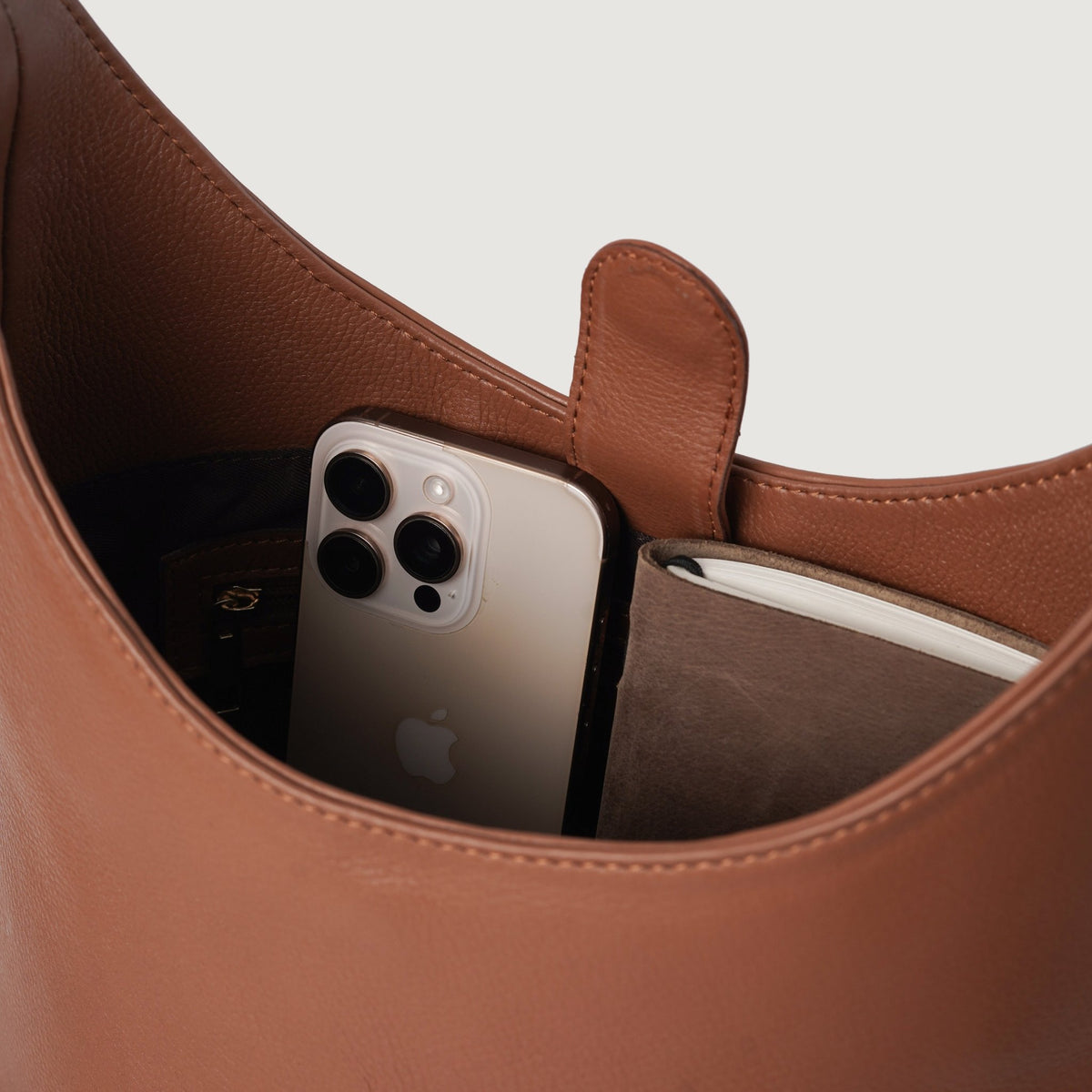 Stefani Brown Leather Hobo Bag - DarkLove