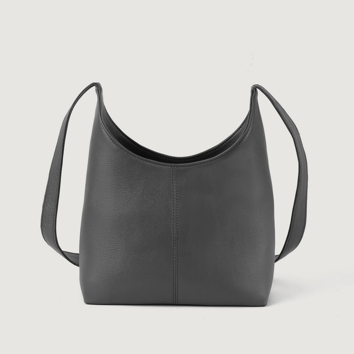 Stefani Grey Leather Hobo Bag - DarkLove