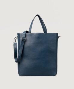 The Poet Midnight Blue Leather Tote Bag
