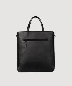 The Poet Black Full-Grain Milled Leather Tote Bag for Men & Women