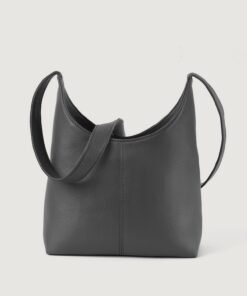 The Stefani Grey Leather Hobo Bag