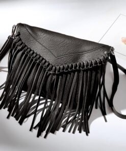 Darklove Fringe Leather Hobo Bag