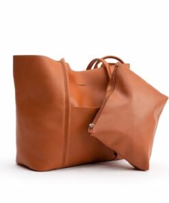Darklove Minimalist Tan Leather Tote