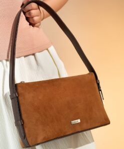 Darklove Suede Contrast Leather Tote