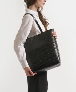 Darklove Vertical Leather Tech Tote