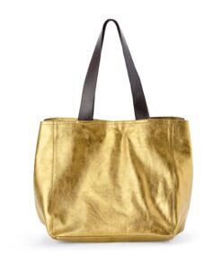 Darklove Metallic Gold Leather Tote