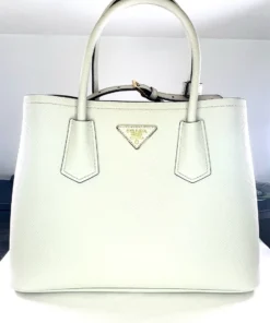 Darklove Saffiano White Leather Luxury Tote Bag