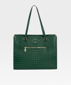 Darklove Emerald Green Leather Statement Tote Bag