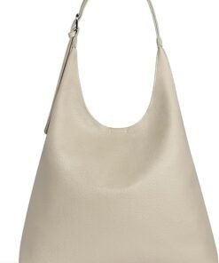 Darklove Serene Beige Leather Oversized Hobo Shoulder Bag