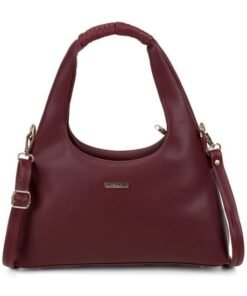 Darklove Grace Maroon Leather Structured Hobo Bag