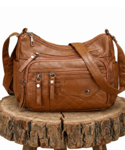 Darklove Multi-Pocket Leather Utility Crossbody