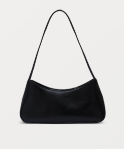 Darklove Minimalist Black Leather Hobo