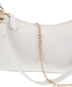 Darklove Opal White Minimalist Leather Crossbody