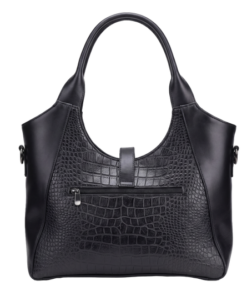 Darklove Onyx Croc-Embossed Leather Tote