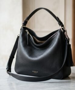 Darklove Women's Black Leather Hobo Bag