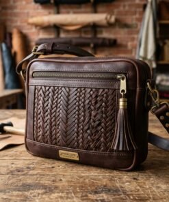 Darklove Women’s Braided Leather Crossbody Bag