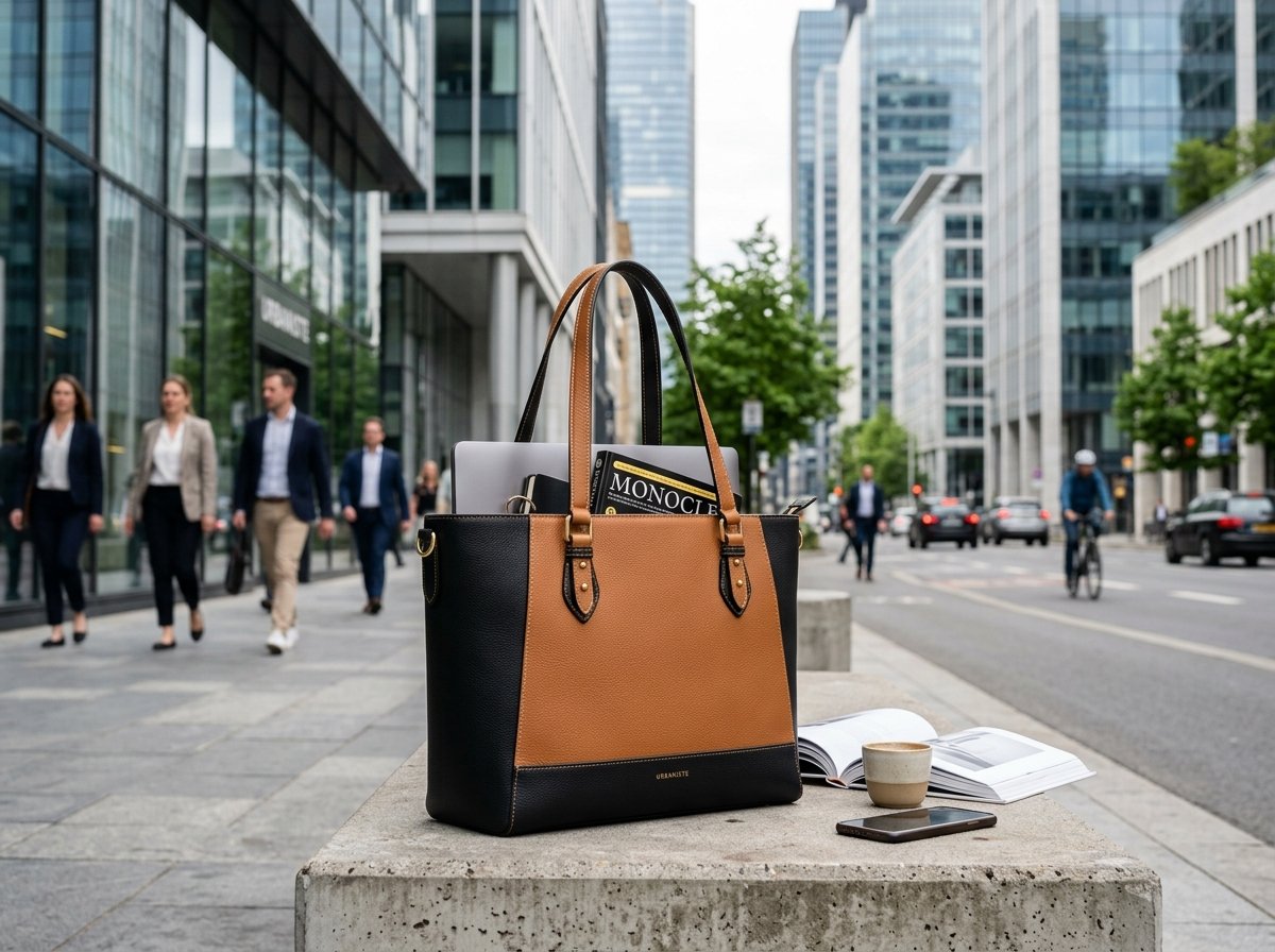 Darklove Two-Tone Leather Shopper Tote