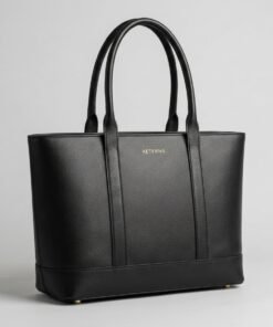 Darklove Women's Large Black Leather Tote Bag