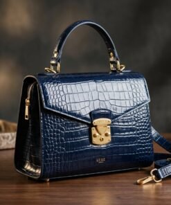 Darklove Textured Croc-Effect Leather Crossbody Bag