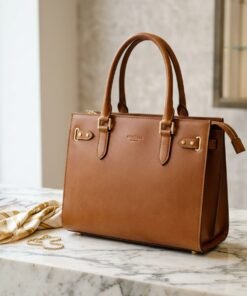 Darklove Women's Tan Leather Tote Handbag