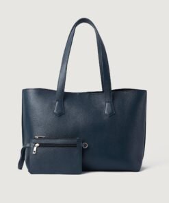 The Bianca Blue Leather Tote Bag