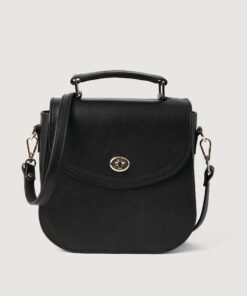 The Sandra Black Leather Saddle Bag