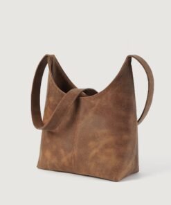 The Stefani Vintage Tan Brown Leather Hobo Bag
